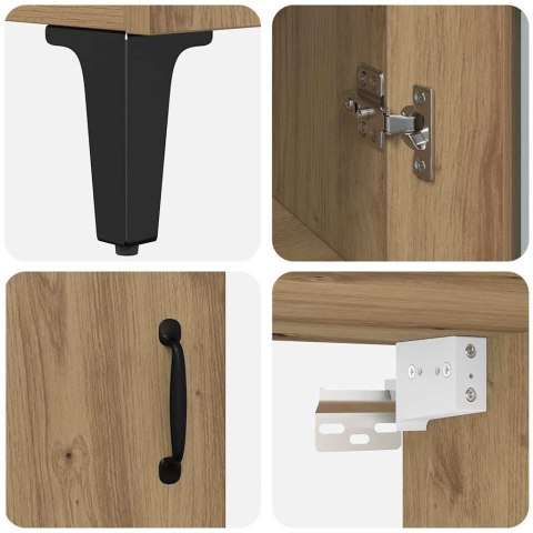 VidaXL Highboard Remeselný dub 69,5 x 34 x 180 cm Kompozitné drevo