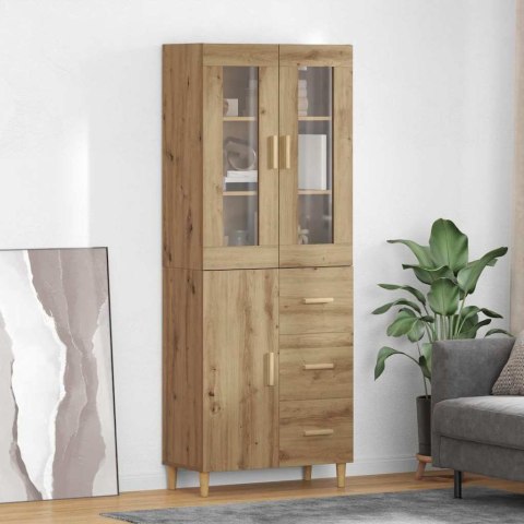 VidaXL Highboard Remeselný dub 69,5 x 34 x 180 cm Kompozitné drevo