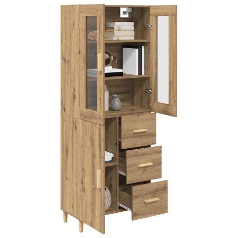 VidaXL Highboard Remeselný dub 69,5 x 34 x 180 cm Kompozitné drevo