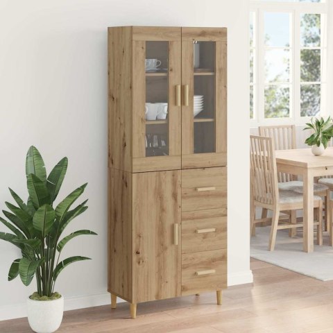 VidaXL Highboard Remeselný dub 69,5 x 34 x 180 cm Kompozitné drevo