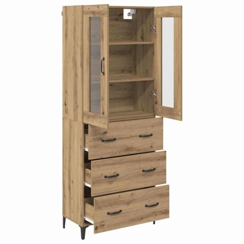 VidaXL Highboard Remeselný dub 69,5 x 34 x 180 cm Kompozitné drevo