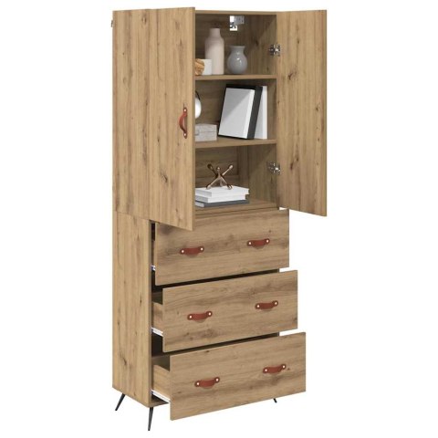 VidaXL Highboard Remeselný dub 69,5 x 34 x 180 cm Kompozitné drevo