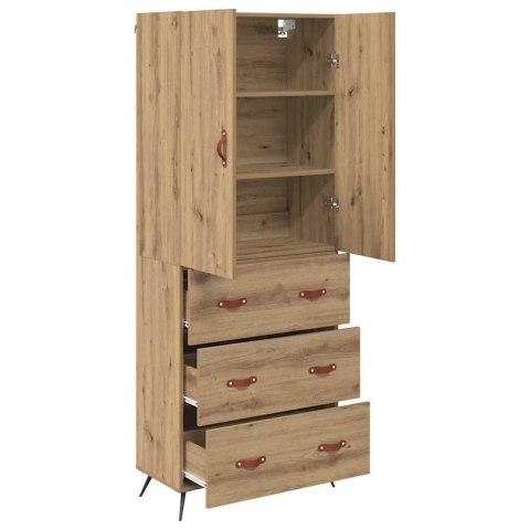 VidaXL Highboard Remeselný dub 69,5 x 34 x 180 cm Kompozitné drevo