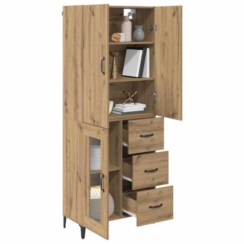 VidaXL Highboard Remeselný dub 69,5 x 34 x 180 cm Kompozitné drevo