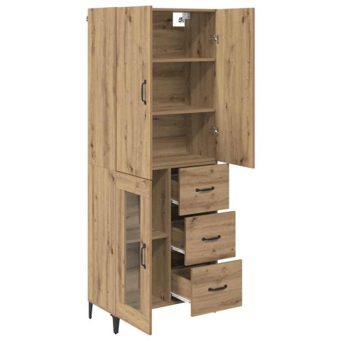 VidaXL Highboard Remeselný dub 69,5 x 34 x 180 cm Kompozitné drevo