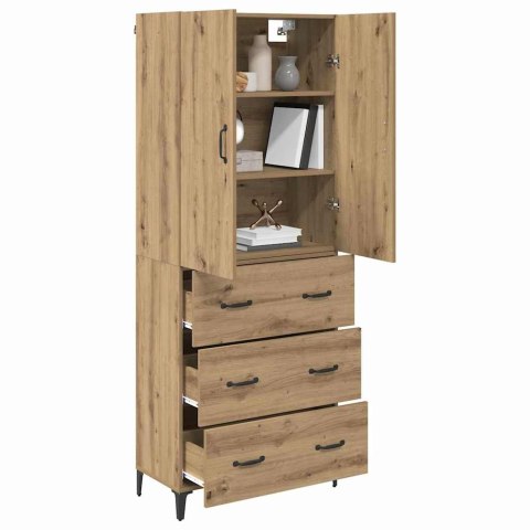 VidaXL Highboard Remeselný dub 69,5 x 34 x 180 cm Kompozitné drevo