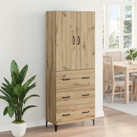 VidaXL Highboard Remeselný dub 69,5 x 34 x 180 cm Kompozitné drevo