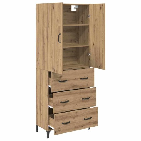 VidaXL Highboard Remeselný dub 69,5 x 34 x 180 cm Kompozitné drevo