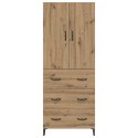 VidaXL Highboard Remeselný dub 69,5 x 34 x 180 cm Kompozitné drevo