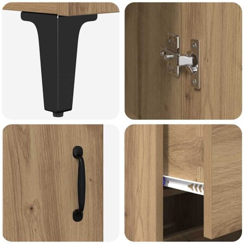 VidaXL Highboard Remeselný dub 69,5 x 34 x 180 cm Kompozitné drevo