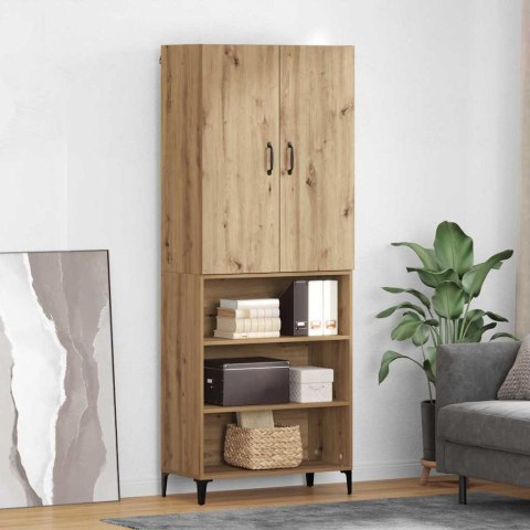 VidaXL Highboard Remeselný dub 69,5 x 34 x 180 cm Kompozitné drevo