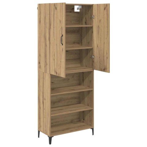 VidaXL Highboard Remeselný dub 69,5 x 34 x 180 cm Kompozitné drevo