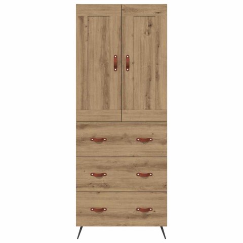 VidaXL Highboard Remeselný dub 69,5 x 34 x 180 cm Kompozitné drevo