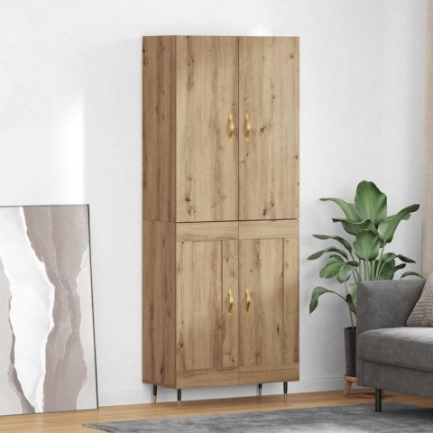 VidaXL Highboard Remeselný dub 69,5 x 34 x 180 cm Kompozitné drevo