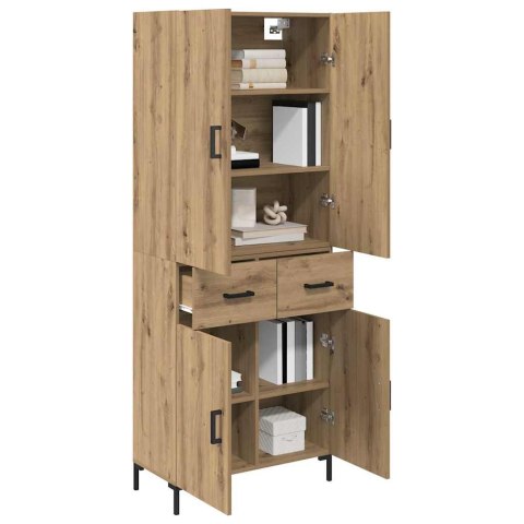 VidaXL Highboard Remeselný dub 69,5 x 34 x 180 cm Kompozitné drevo