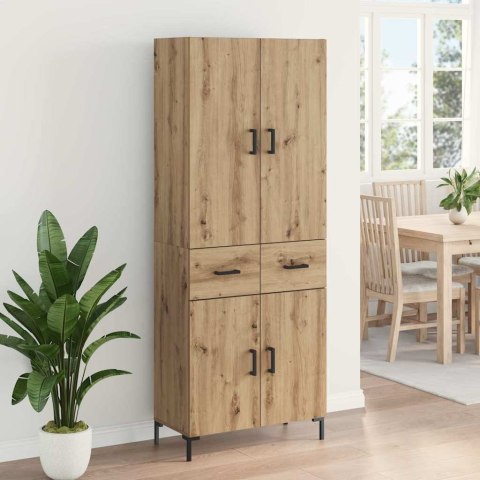 VidaXL Highboard Remeselný dub 69,5 x 34 x 180 cm Kompozitné drevo