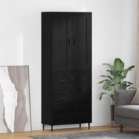 VidaXL Highboard so zásuvkou 2 pcs Čierny dub Kompozitné drevo