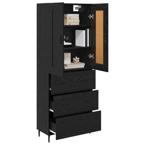 VidaXL Highboard so zásuvkou 2 pcs Čierny dub Kompozitné drevo