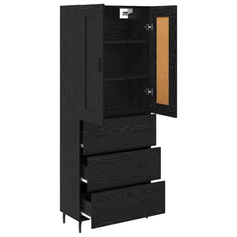 VidaXL Highboard so zásuvkou 2 pcs Čierny dub Kompozitné drevo