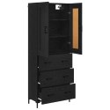 VidaXL Highboard so zásuvkou 2 pcs Čierny dub Kompozitné drevo