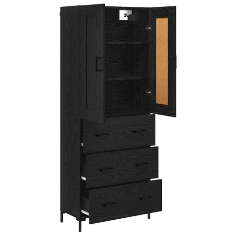 VidaXL Highboard so zásuvkou 2 pcs Čierny dub Kompozitné drevo