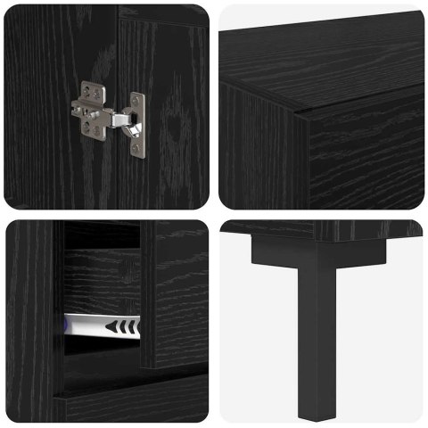 VidaXL Highboard so zásuvkou 2 pcs Čierny dub Kompozitné drevo