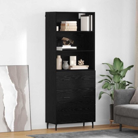 VidaXL Highboard so zásuvkou Čierny dub 69,5 x 34 x 180 cm