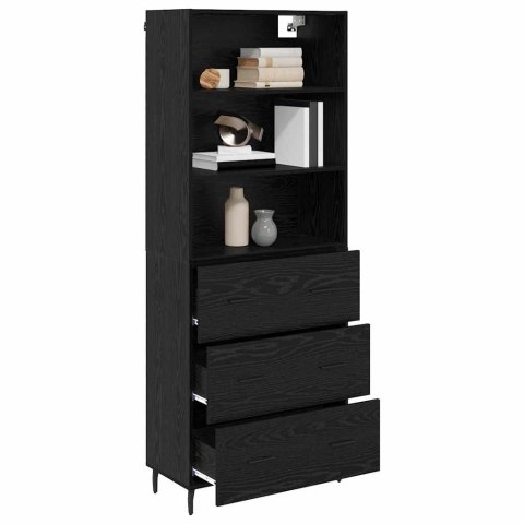 VidaXL Highboard so zásuvkou Čierny dub 69,5 x 34 x 180 cm