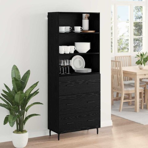 VidaXL Highboard so zásuvkou Čierny dub 69,5 x 34 x 180 cm