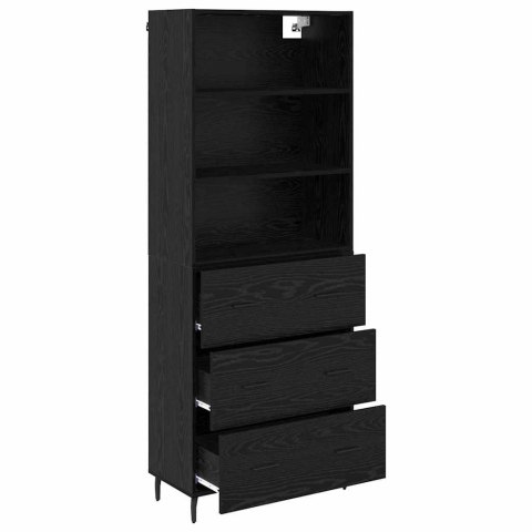 VidaXL Highboard so zásuvkou Čierny dub 69,5 x 34 x 180 cm