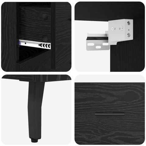 VidaXL Highboard so zásuvkou Čierny dub 69,5 x 34 x 180 cm