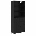 VidaXL Highboard so zásuvkou Čierny dub 69,5 x 34 x 180 cm