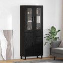 VidaXL Highboard 2 pcs Čierny dub Drevovláknitá doska a sklo