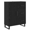 VidaXL Highboard 2 pcs Čierny dub Drevovláknitá doska a sklo