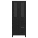 VidaXL Highboard 2 pcs Čierny dub Drevovláknitá doska a sklo