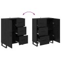 VidaXL Highboard 2 pcs Čierny dub Drevovláknitá doska a sklo