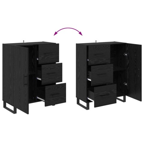 VidaXL Highboard 2 pcs Čierny dub Drevovláknitá doska a sklo