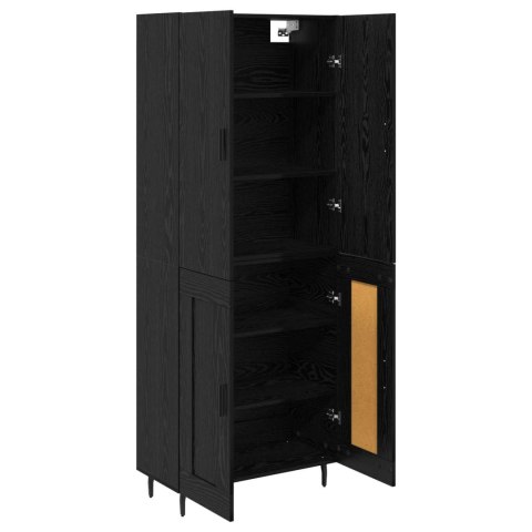 VidaXL Highboard 2 pcs Čierny dub Drevovláknitá doska a sklo