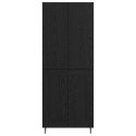 VidaXL Highboard 2 pcs Čierny dub Drevovláknitá doska a sklo