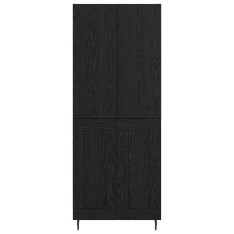 VidaXL Highboard 2 pcs Čierny dub Drevovláknitá doska a sklo