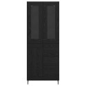 VidaXL Highboard 2 pcs Čierny dub Drevovláknitá doska a sklo