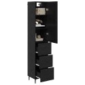 VidaXL Highboard Čierny dub 34,5 x 34 x 180 cm Kompozitné drevo