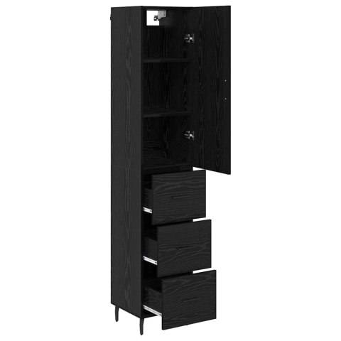 VidaXL Highboard Čierny dub 34,5 x 34 x 180 cm Kompozitné drevo