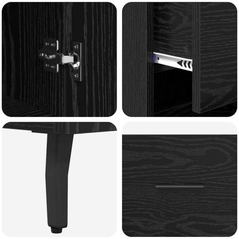 VidaXL Highboard Čierny dub 34,5 x 34 x 180 cm Kompozitné drevo