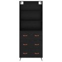 VidaXL Highboard Čierny dub 69,5 x 34 x 180 cm Kompozitné drevo