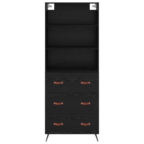 VidaXL Highboard Čierny dub 69,5 x 34 x 180 cm Kompozitné drevo