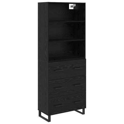 VidaXL Highboard Čierny dub 69,5 x 34 x 180 cm Kompozitné drevo