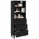 VidaXL Highboard Čierny dub 69,5 x 34 x 180 cm Kompozitné drevo