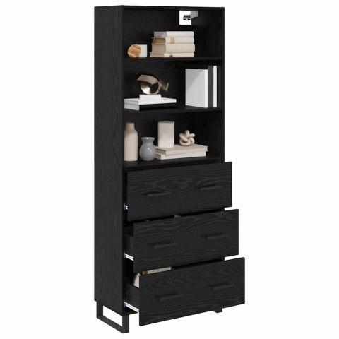 VidaXL Highboard Čierny dub 69,5 x 34 x 180 cm Kompozitné drevo