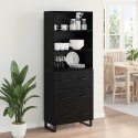 VidaXL Highboard Čierny dub 69,5 x 34 x 180 cm Kompozitné drevo